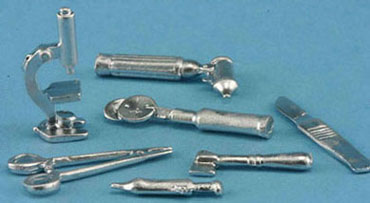 Dollhouse Miniature Doctor's Tools-Asst. 7 Pc Set